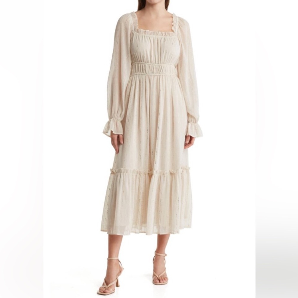Elegant Cream Midi Dress